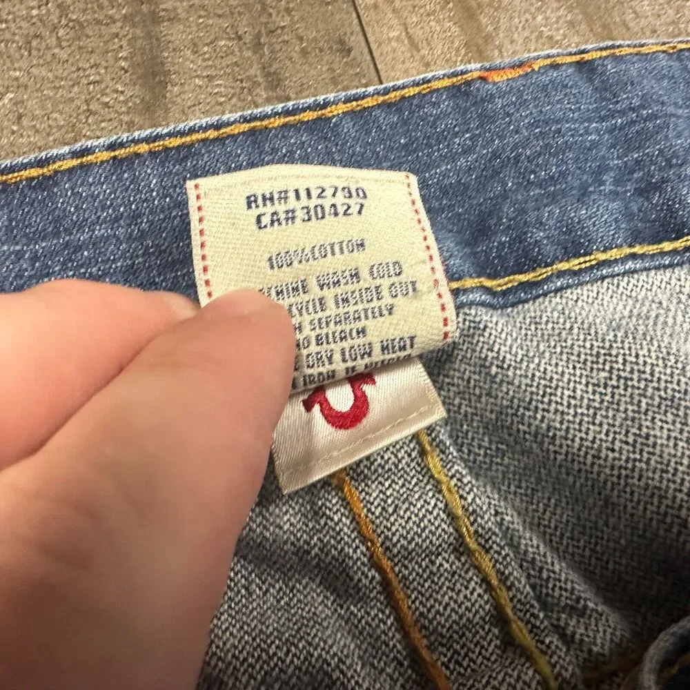 True‎ Religion Jeans Logan Blue Men's short Size 38 - 38x10 Cut Off
